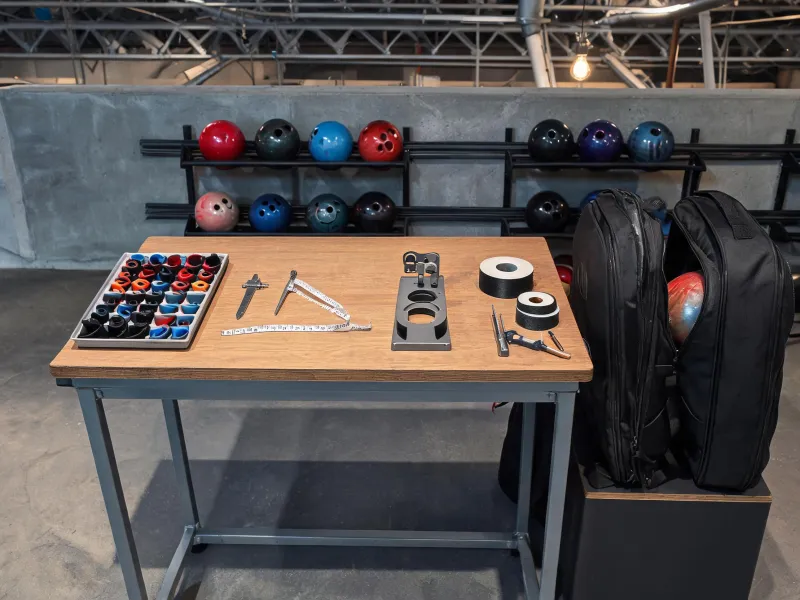 Bowling bags and accessories workstation