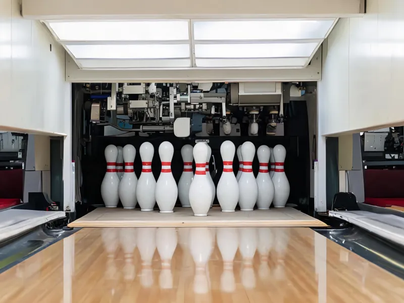 Bowling center pin deck equipment